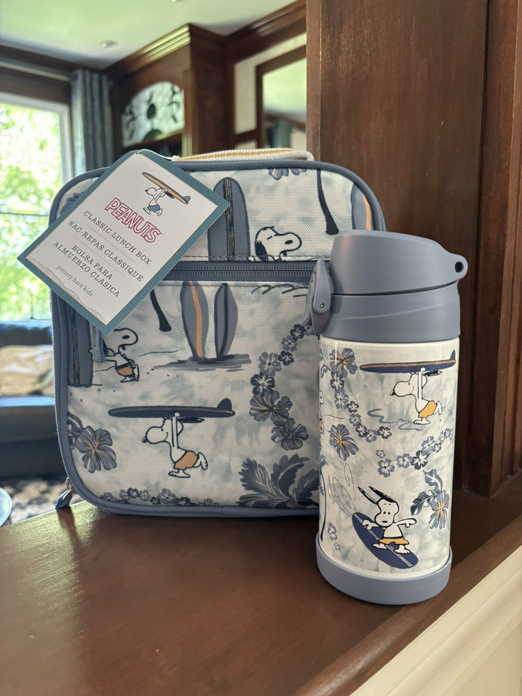 Pottery barn school Snoopy LUNCH BOX Bag Peanuts Disney Beach Kid gift pre k .