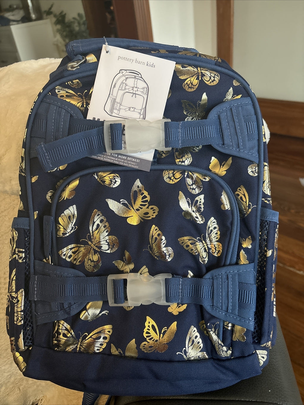Pottery barn School BACKPACK + LUNCH + WATER Travel Bag girl Disney Gold ?? .