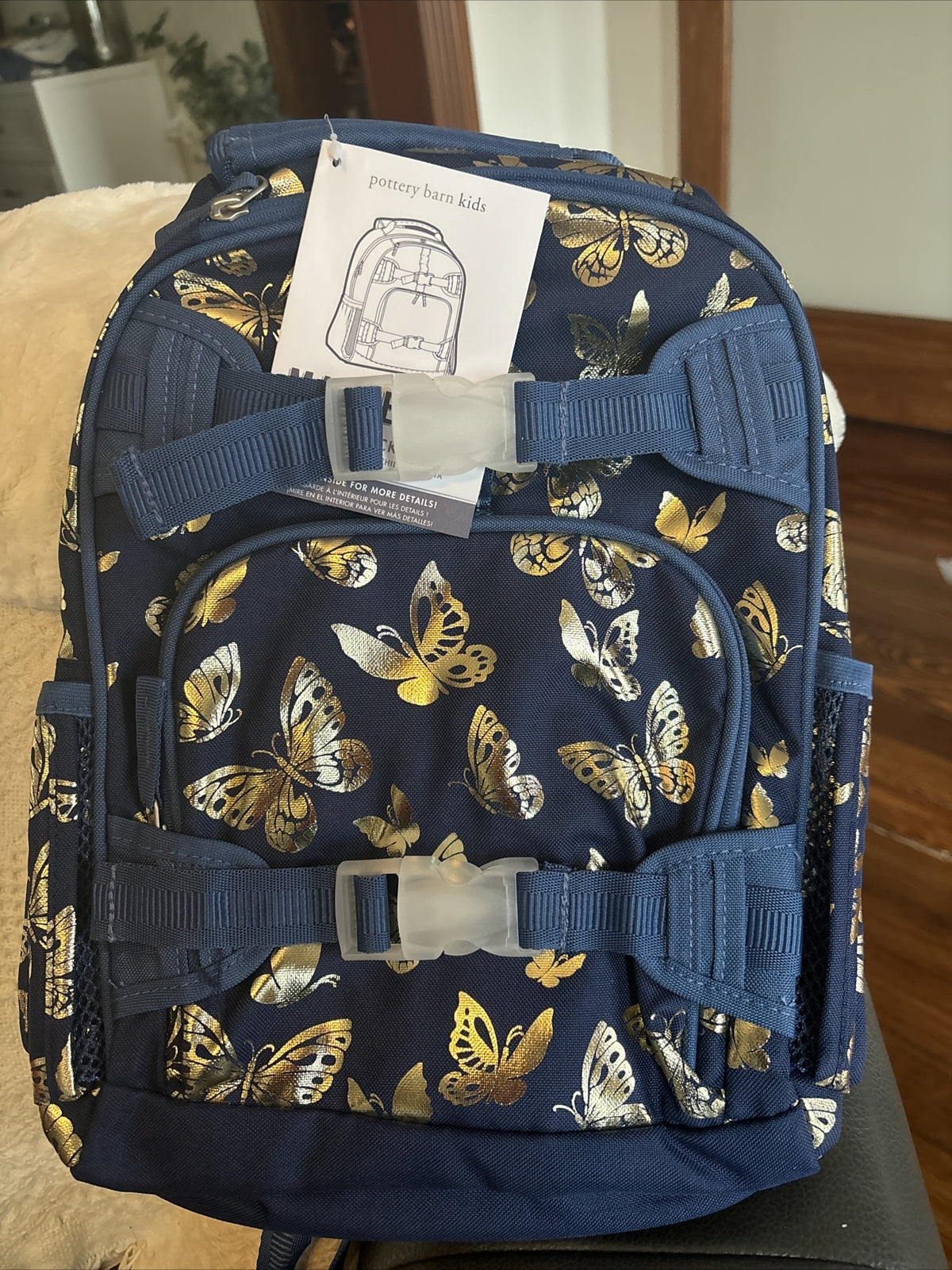 Pottery barn School BACKPACK + LUNCH + WATER Travel Bag girl Disney Gold ?? .