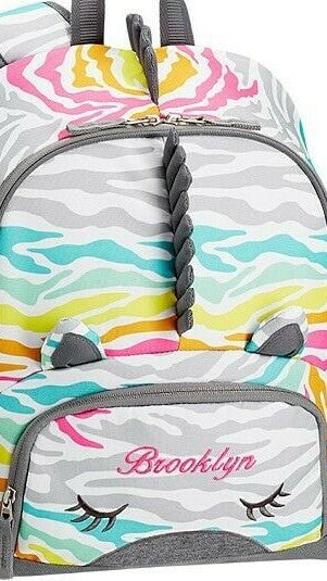 School Pottery barn Rainbow Zebra BACKPACK bag Stripe gift disney travel girl =
