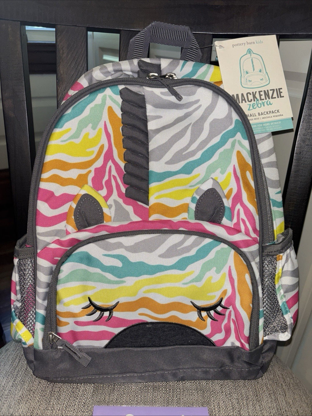 School Pottery barn Rainbow Zebra BACKPACK bag Stripe gift disney travel girl =