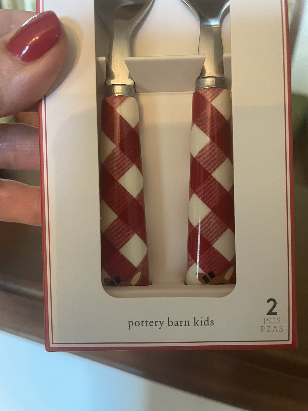 Pottery barn holiday Rudolph Christmas party School Utensil set disney santa kid