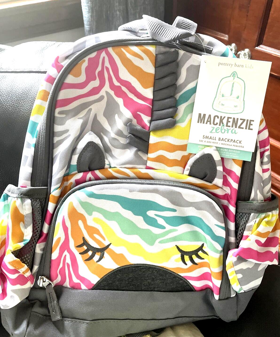 School Pottery barn Rainbow Zebra BACKPACK bag Stripe gift disney travel girl =