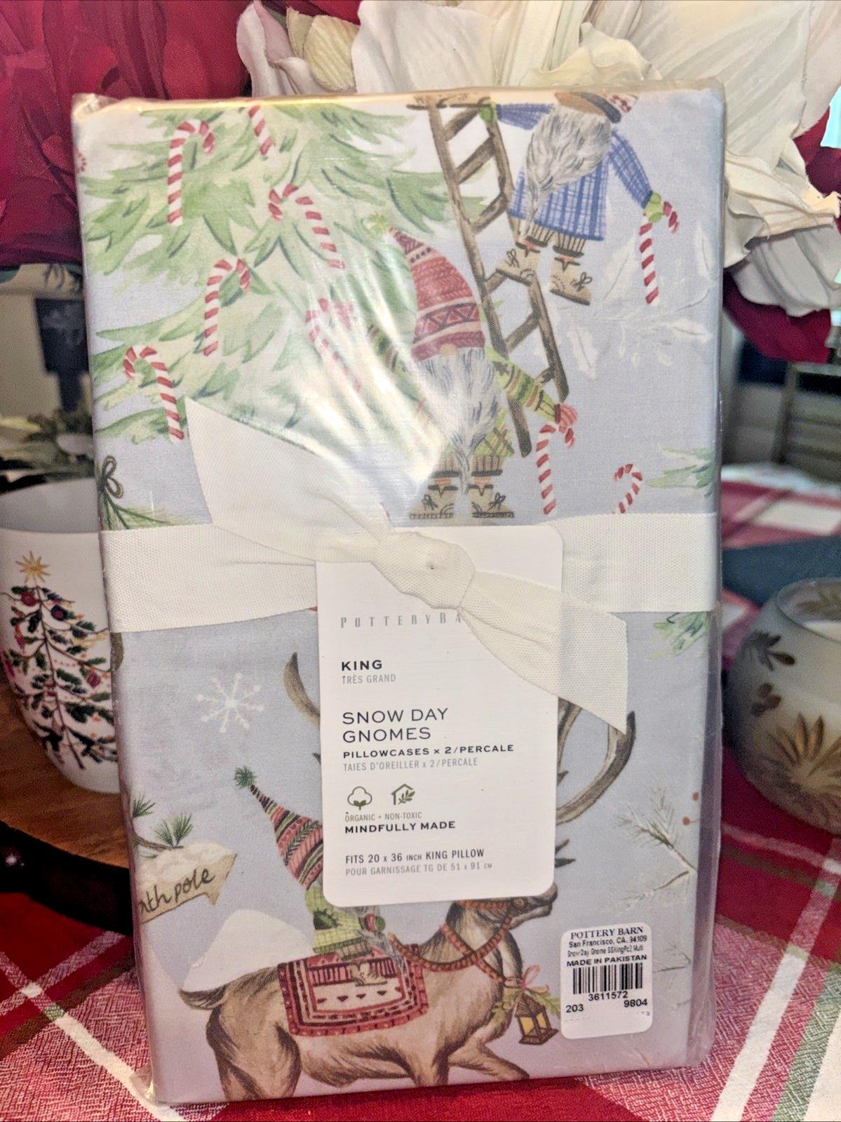 Pottery Barn holiday nutcracker Festive Pillowcase KING Christmas party SET 2.
