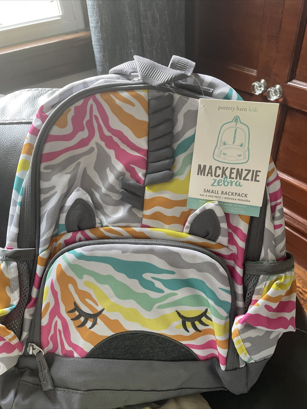 School Pottery barn Rainbow Zebra BACKPACK bag Stripe gift disney travel girl =