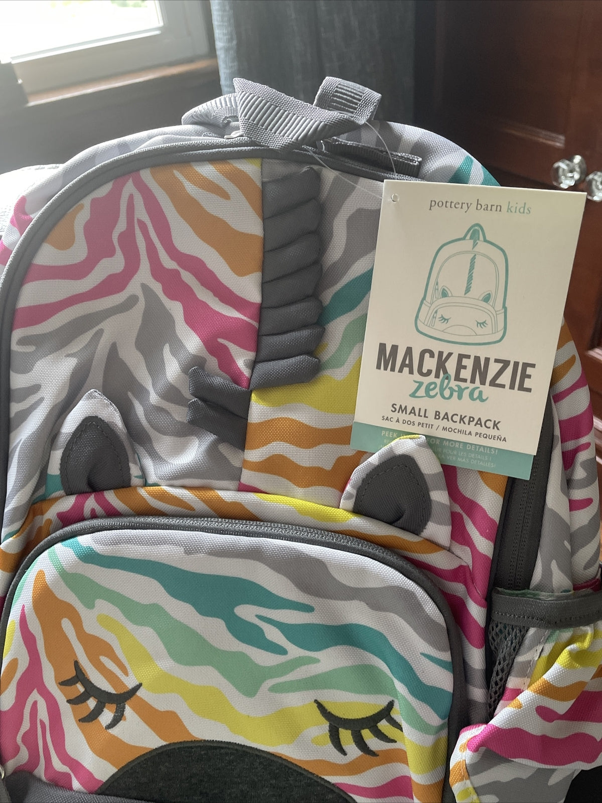 School Pottery barn Rainbow Zebra BACKPACK bag Stripe gift disney travel girl =