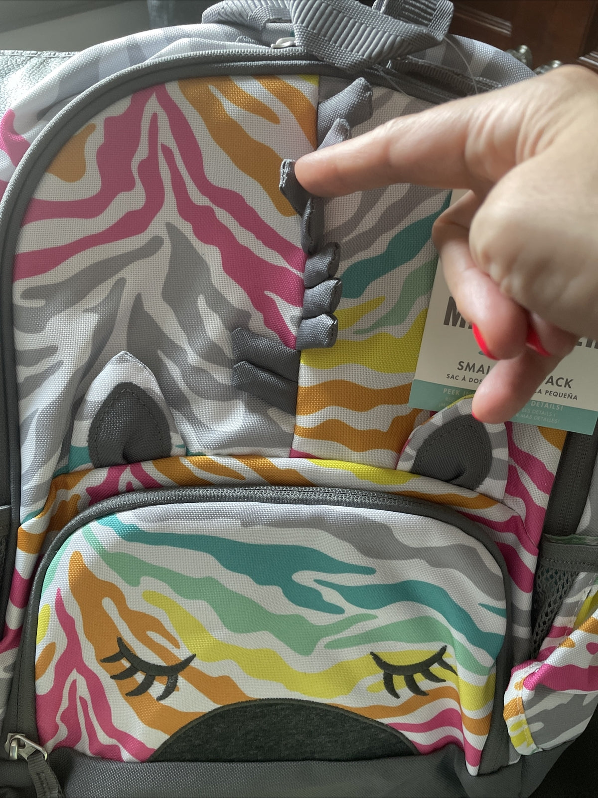 School Pottery barn Rainbow Zebra BACKPACK bag Stripe gift disney travel girl =