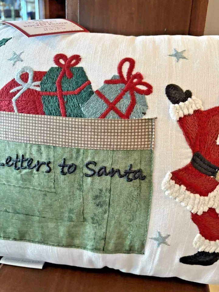 Pottery Barn Nutcracker Christmas Holiday Letter Santa pillow party gift kid '