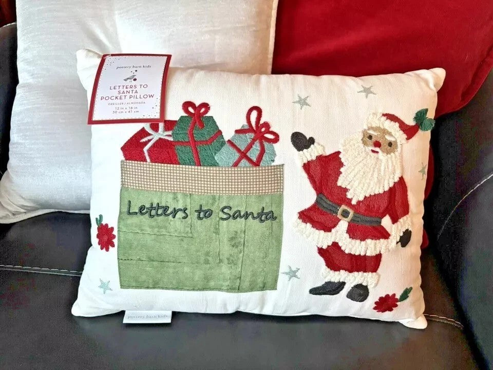 Pottery Barn Nutcracker Christmas Holiday Letter Santa pillow party gift kid '