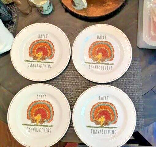 Disney Snoopy Pottery Barn Holiday Peanuts Plate Thanksgiving kid party SET 4