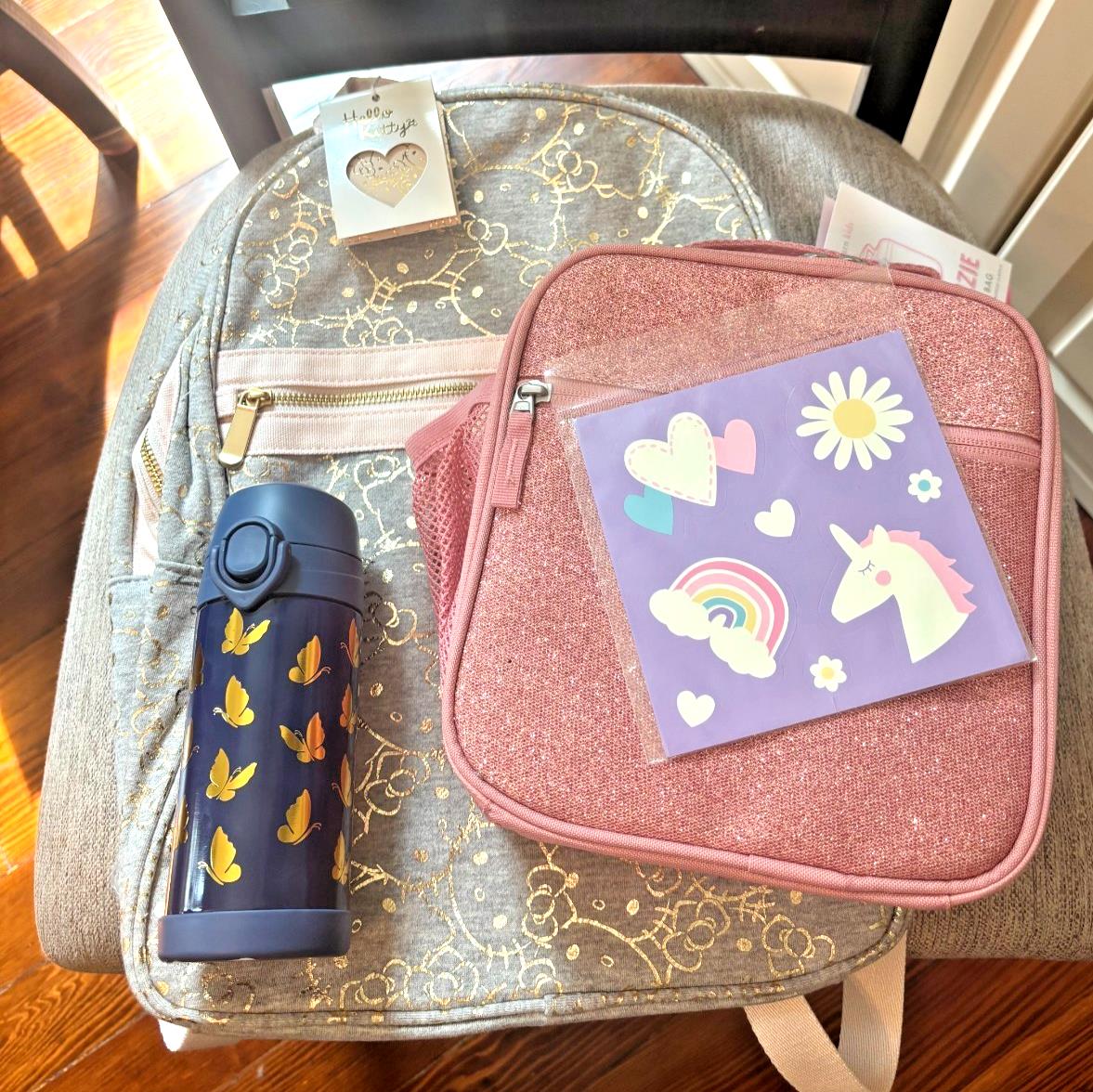 Pottery Barn Kid School Disney Hello Kitty LRG BACKPACK LUNCH WATER Travel bag n