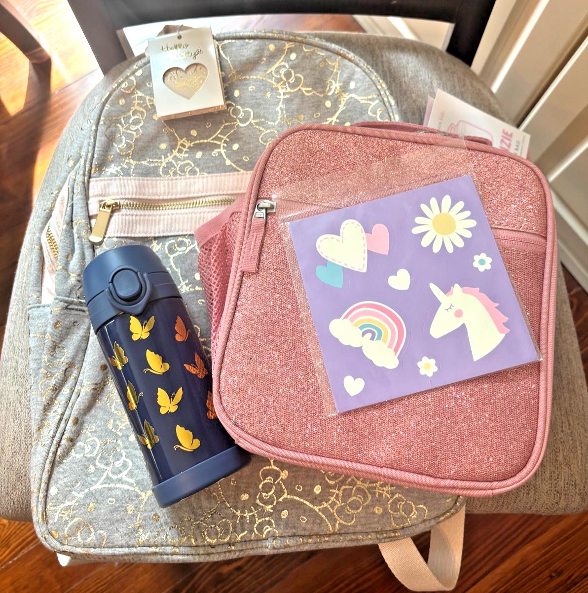 Pottery Barn Kid School Disney Hello Kitty LRG BACKPACK LUNCH WATER Travel bag n