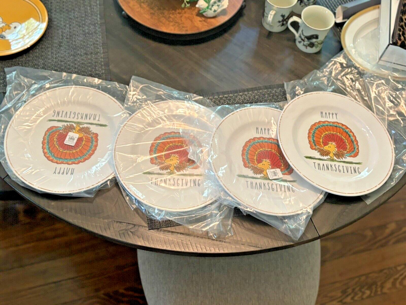 Disney Snoopy Pottery Barn Holiday Peanuts Plate Thanksgiving kid party SET 4