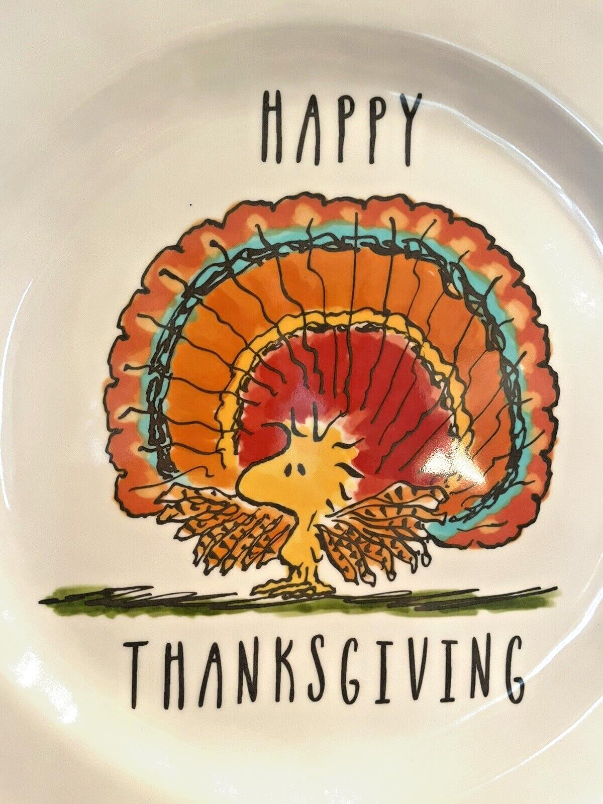 Disney Snoopy Pottery Barn Holiday Peanuts Plate Thanksgiving kid party SET 4