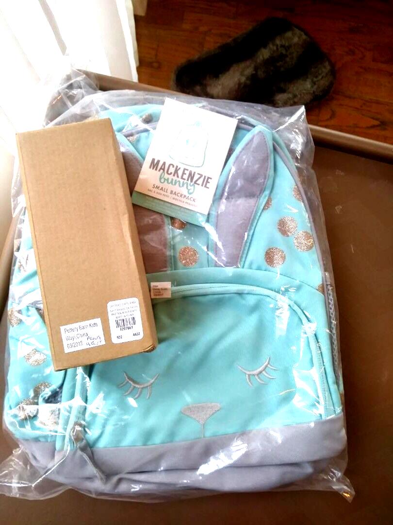 Pottery Barn school Disney Glitter BACKPACK bunny +Water Bottle travel Girl ?? .