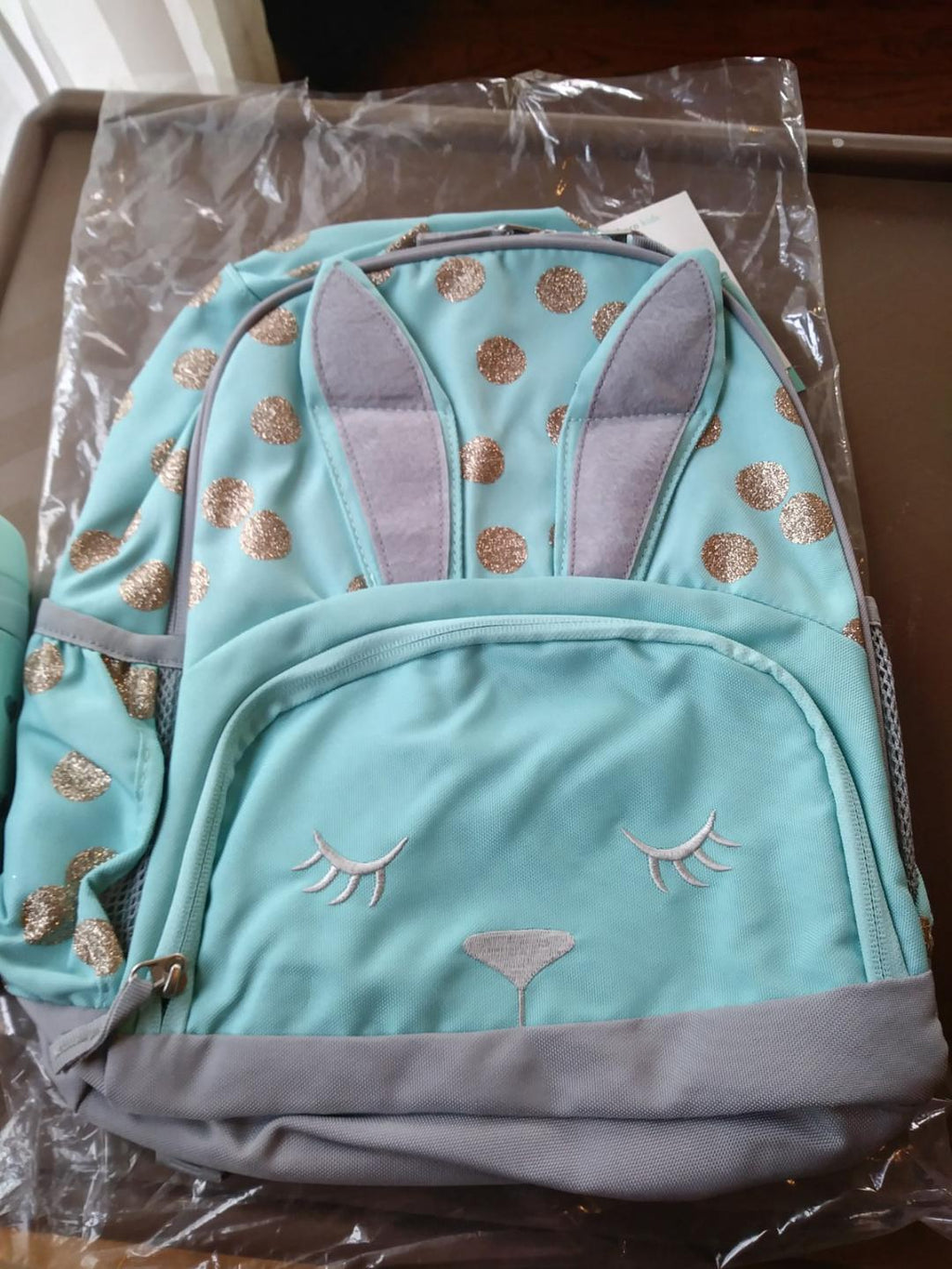 Pottery Barn school Disney Glitter BACKPACK bunny +Water Bottle travel Girl ?? .