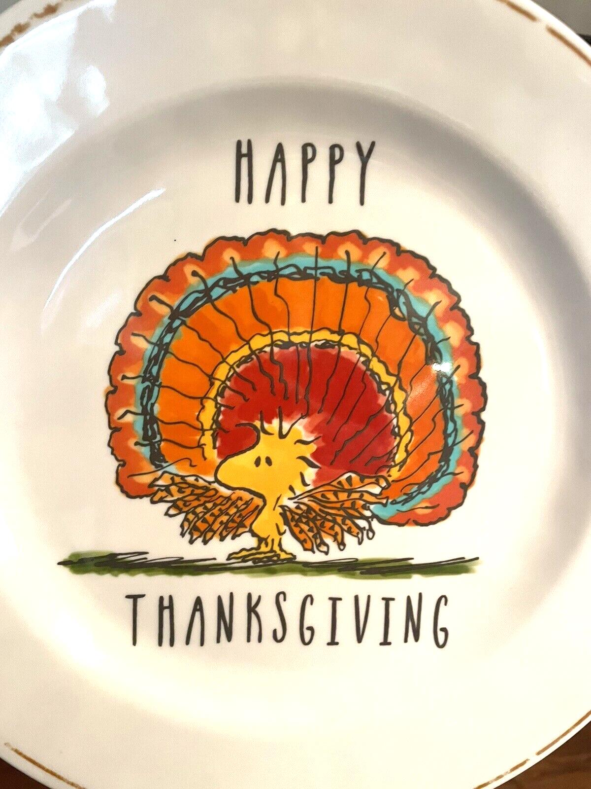 Disney Snoopy Pottery Barn Holiday Peanuts Plate Thanksgiving kid party SET 4