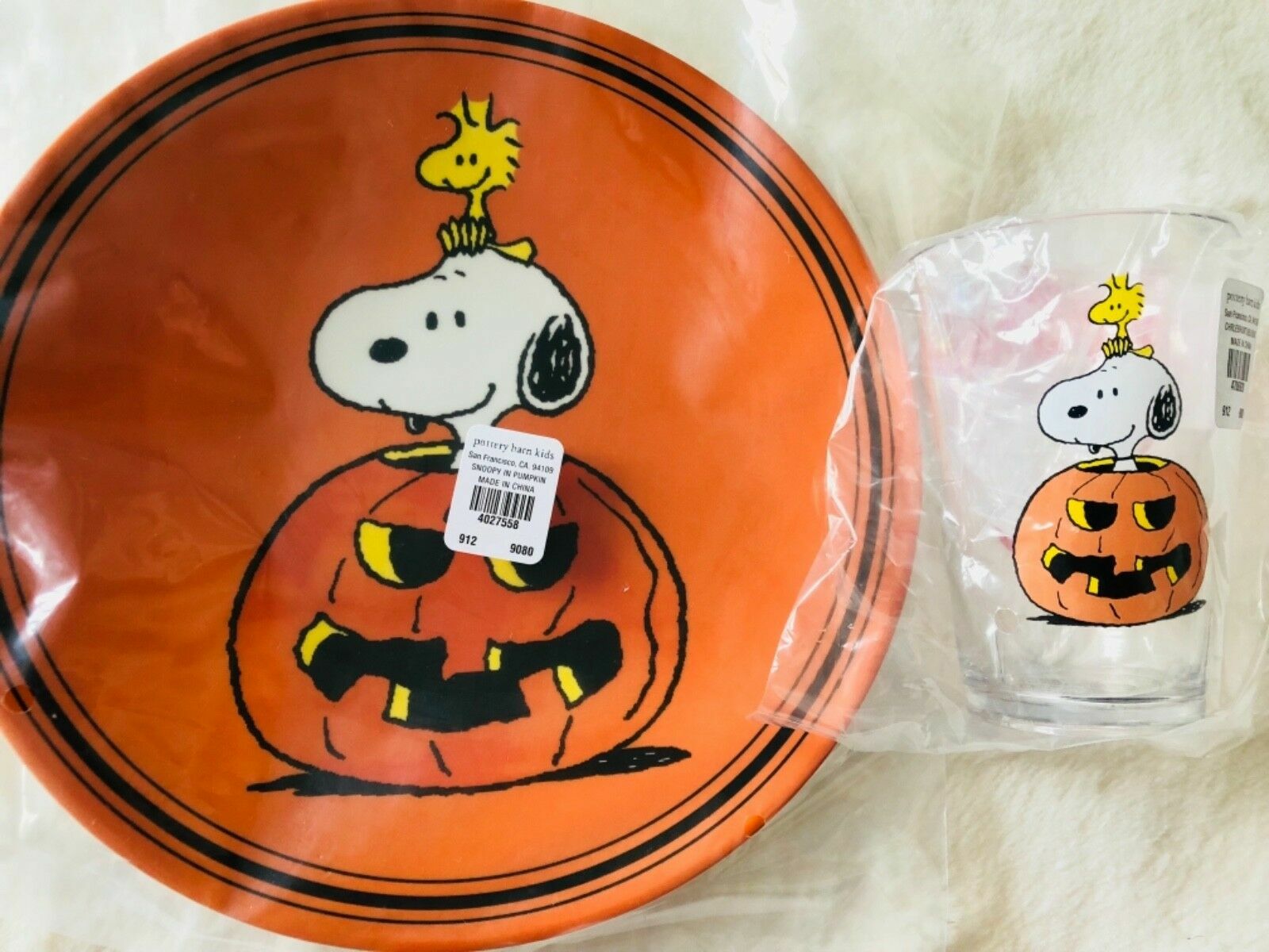 Disney Snoopy Pottery Barn Peanuts Halloween holiday gift party school kid SET [