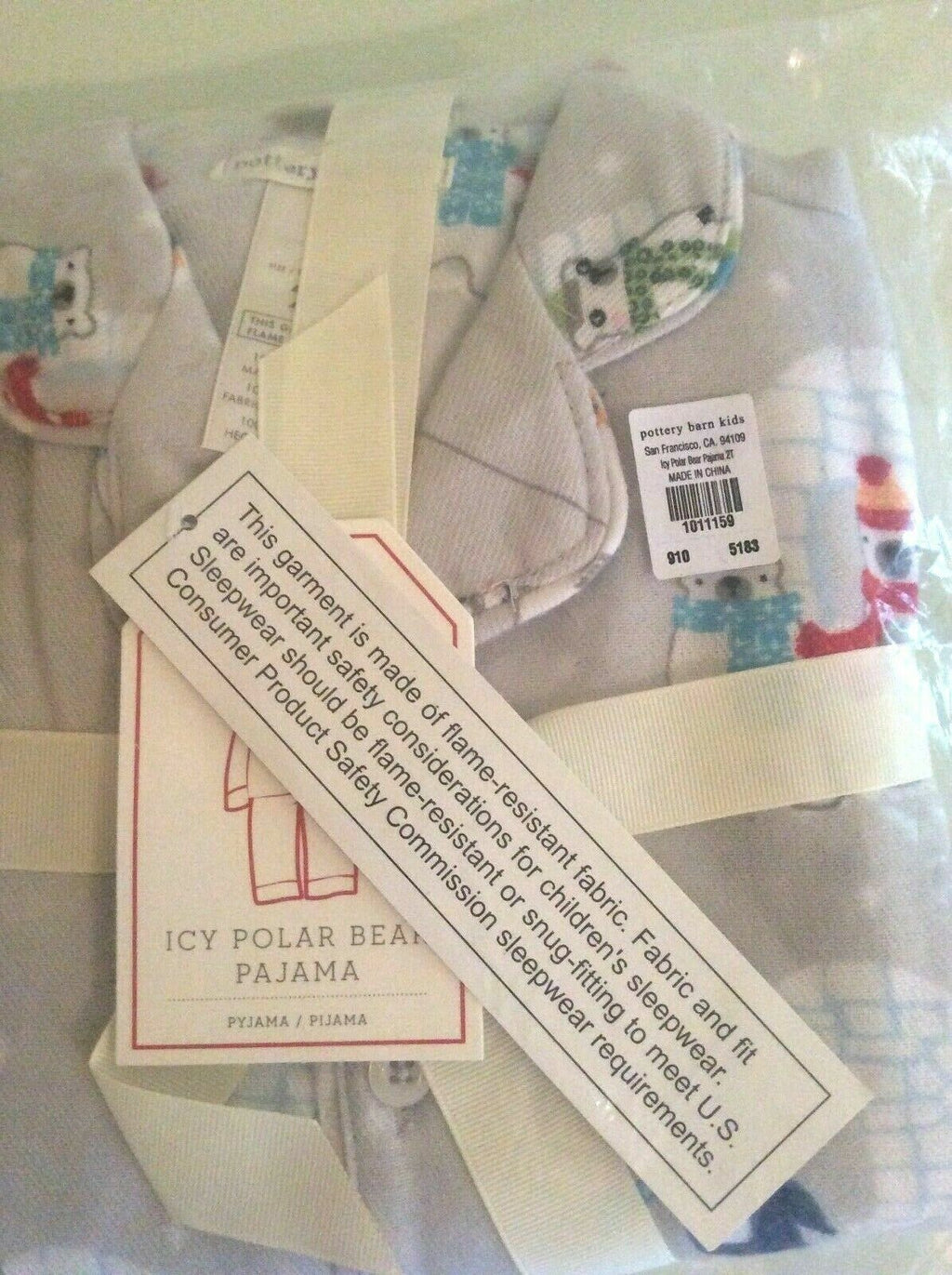Pottery Barn Disney holiday Pajama Bear sleep kid pj SIZE 2 Disney party gift b
