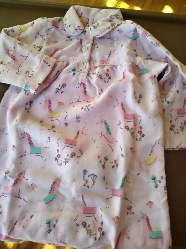 Pottery Barn Kids Holiday Pajama gown girl party unicorn princess Size 3 [