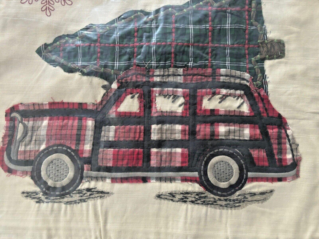 Pottery Barn Disney Holiday Plaid Pillow Sham Car party gift $119 Christmas -