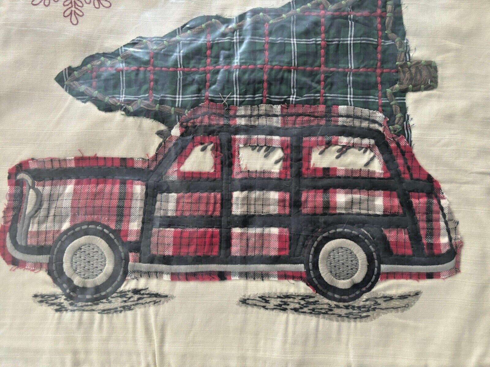Pottery Barn Disney Holiday Plaid Pillow Sham Car party gift $119 Christmas -
