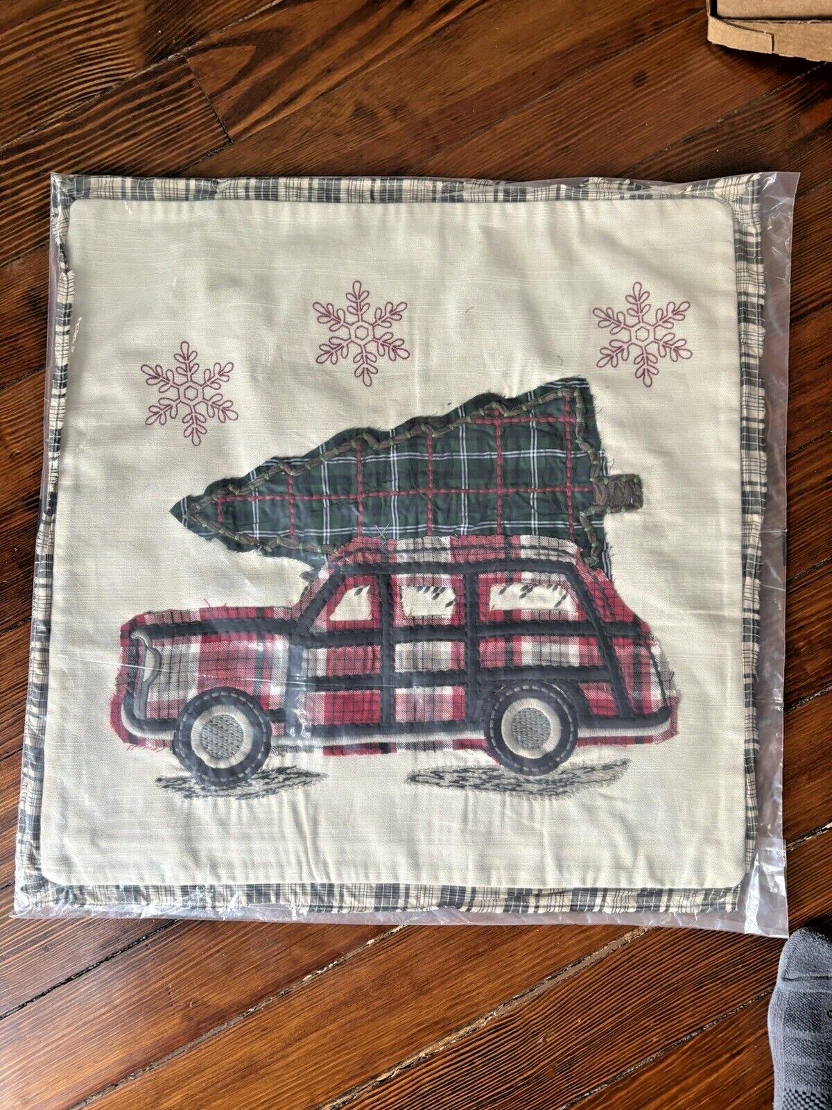 Pottery Barn Disney Holiday Plaid Pillow Sham Car party gift $119 Christmas -