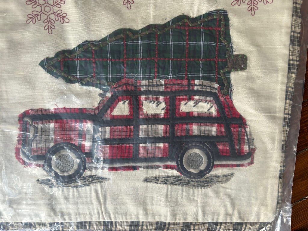 Pottery Barn Disney Holiday Plaid Pillow Sham Car party gift $119 Christmas -