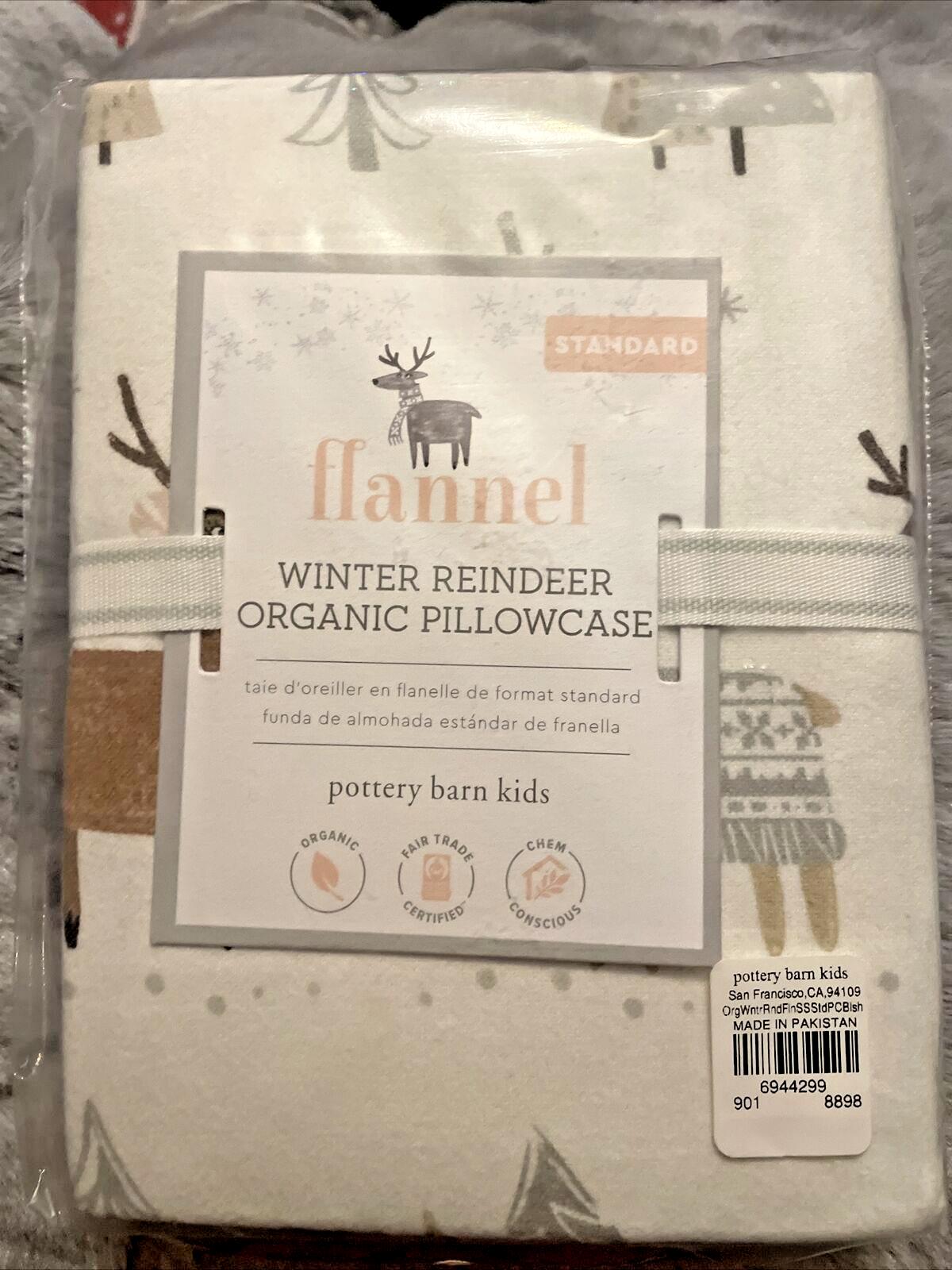 Pottery Barn Holiday Reindeer Christmas gift Birthday Deer Rudolph Pillowcase .