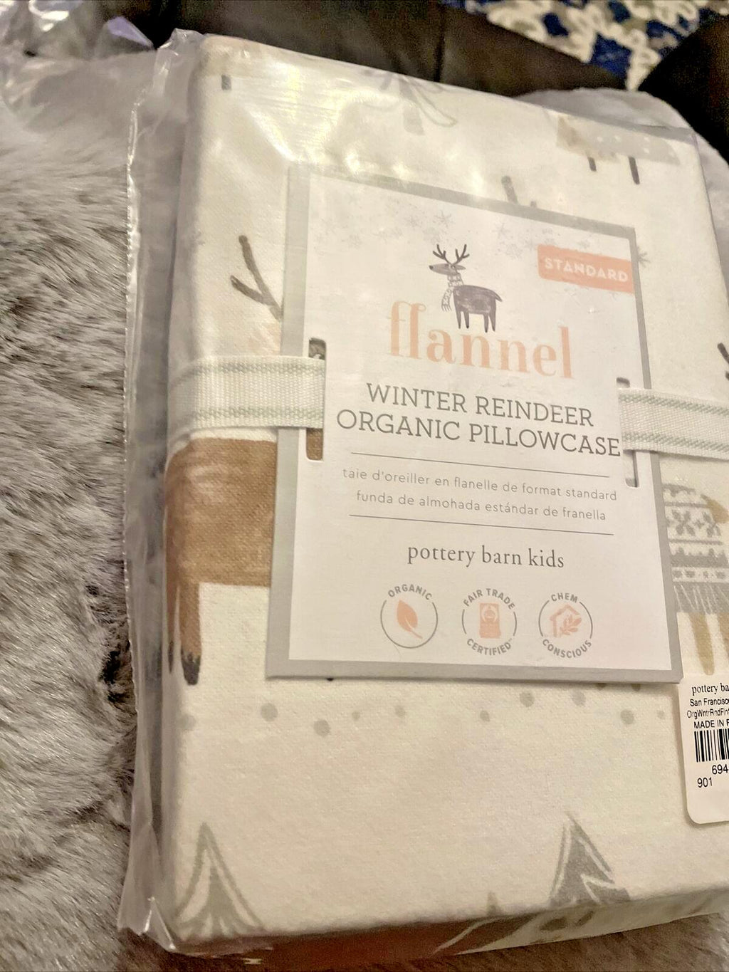 Pottery Barn Holiday Reindeer Christmas gift Birthday Deer Rudolph Pillowcase .