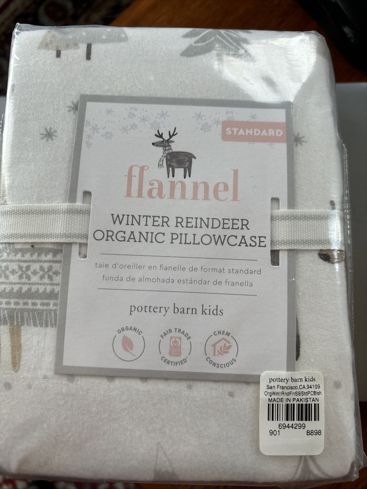 Pottery Barn Holiday Reindeer Christmas gift Birthday Deer Rudolph Pillowcase .