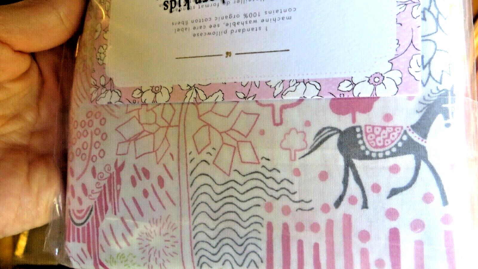 Pottery Barn Liberty London Pony Horse pillowcase holiday purple pink Unicorn [