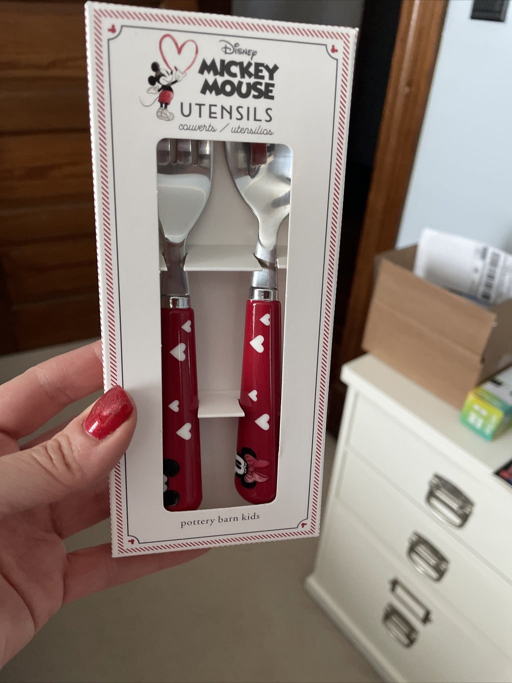 Pottery Barn Mickey Mouse holiday Christmas Disney Utensil gift party school ??1