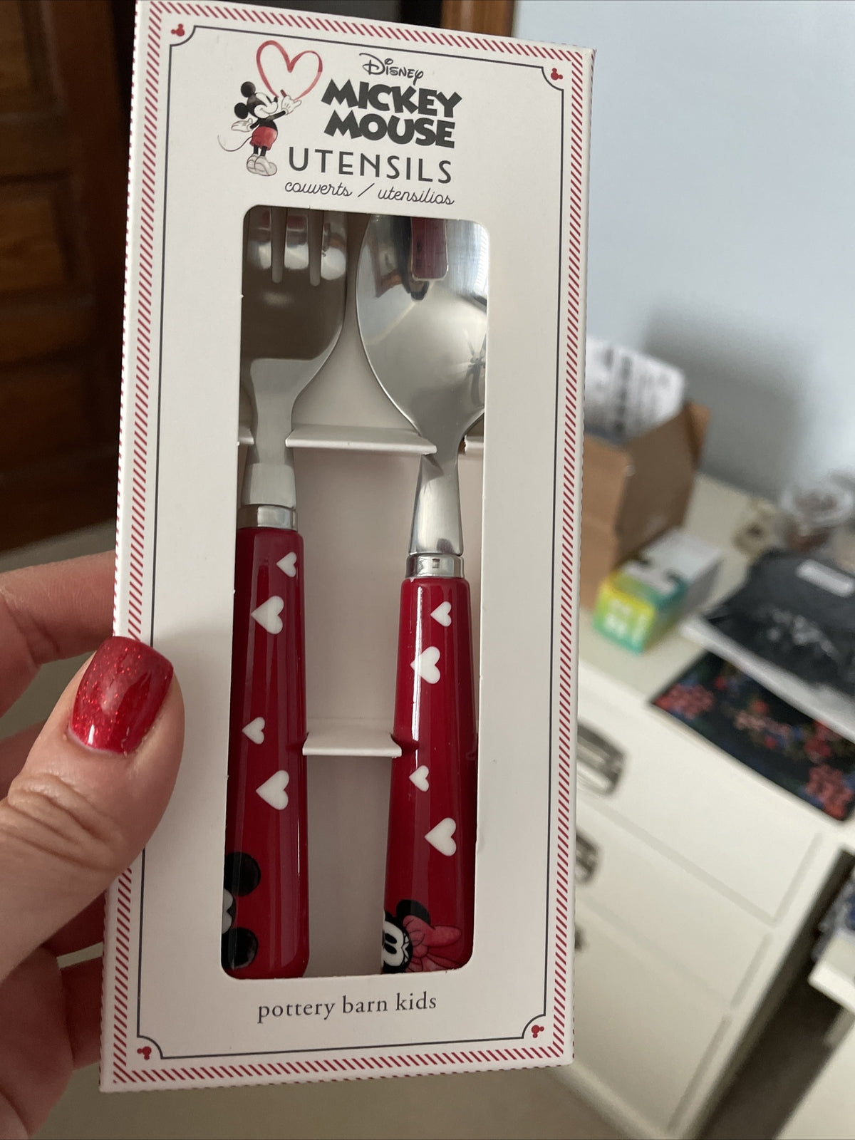 Pottery Barn Mickey Mouse holiday Christmas Disney Utensil gift party school ??1