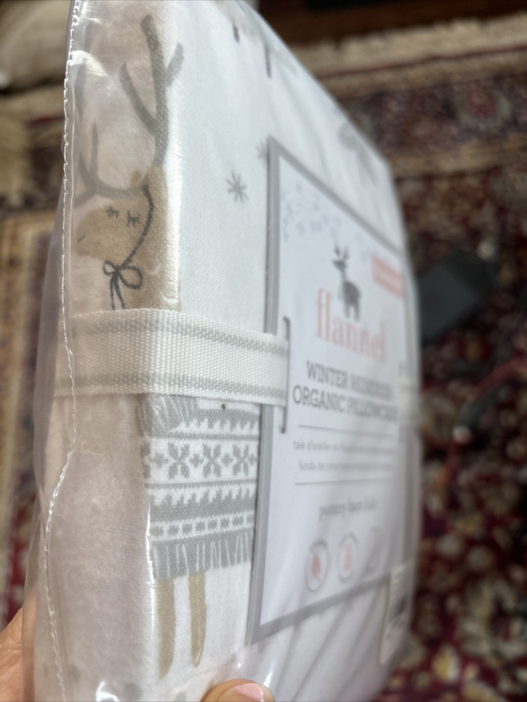 Pottery Barn Holiday Reindeer Christmas gift Birthday Deer Rudolph Pillowcase .