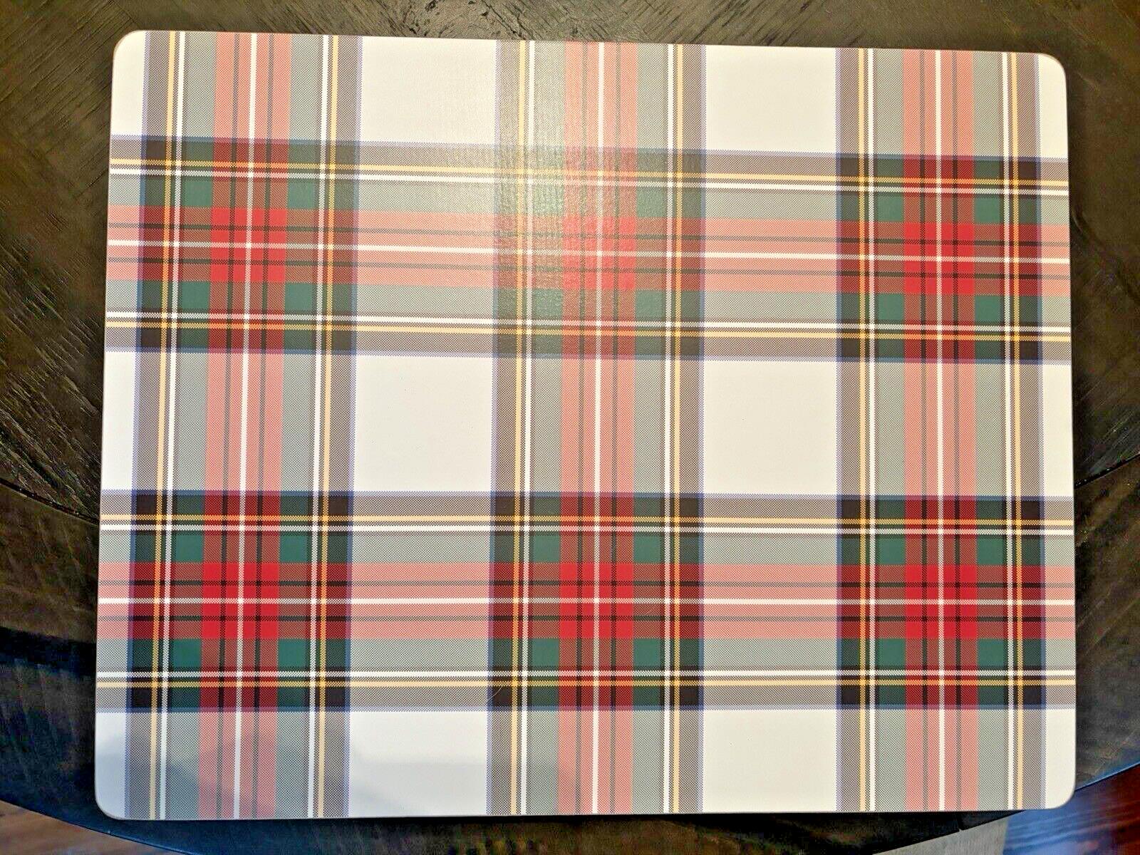 Pottery Barn Disney holiday PLAID placemat Stewart Birthday Country party SET 4