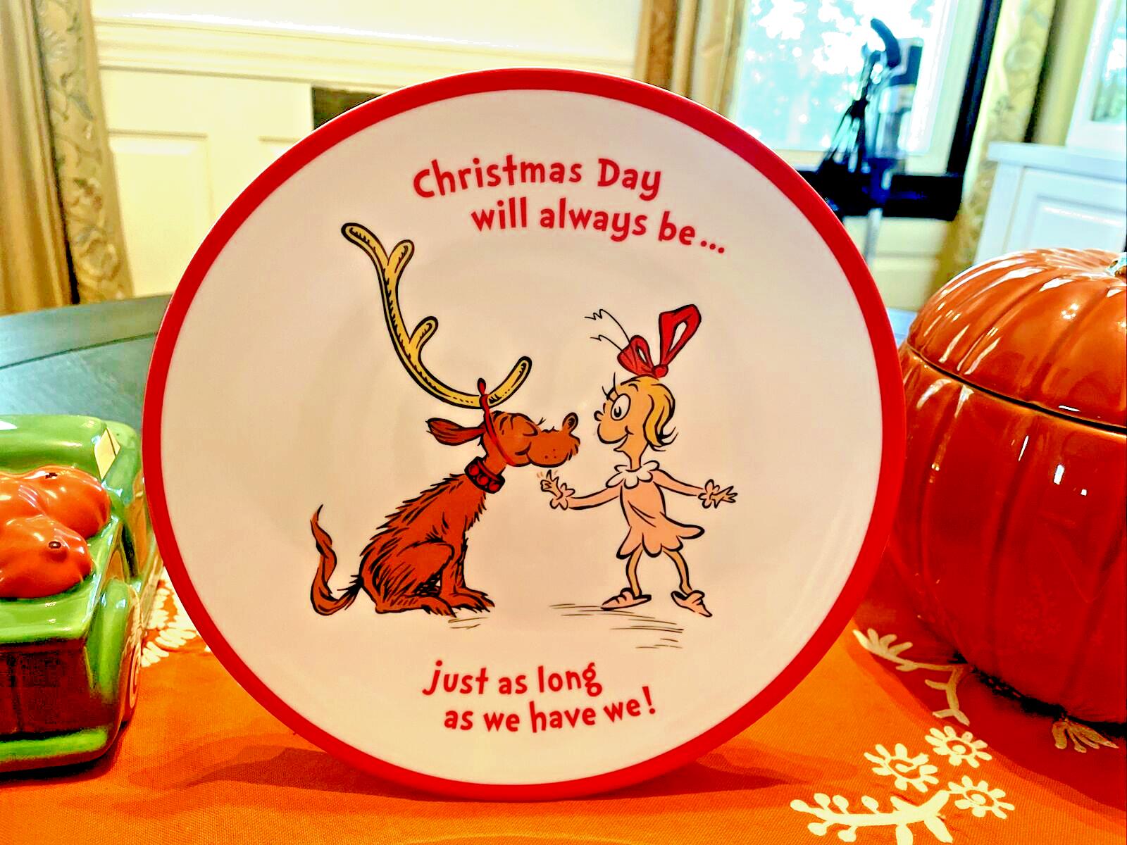 Pottery Barn Holiday Grinch gift Seuss Christmas party DISNEY plate school m