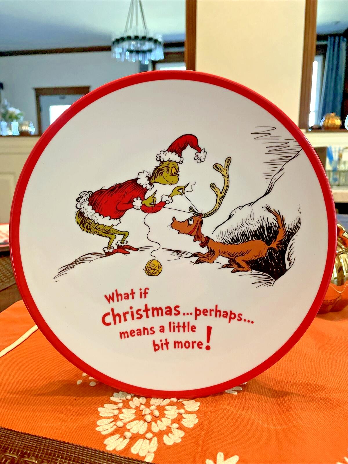 Pottery Barn GRINCH Seuss Disney holiday Christmas party dinner PLATE kid SET 4