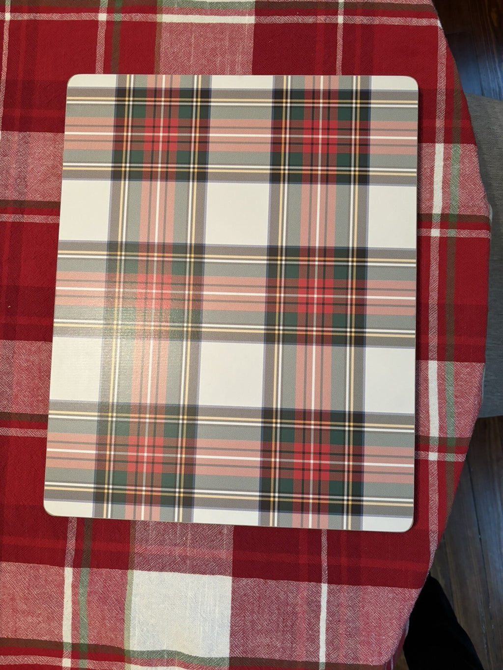 Pottery Barn Disney holiday PLAID placemat Stewart Birthday Country party SET 4