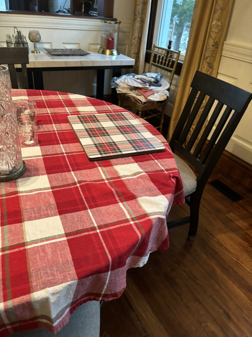 Pottery Barn Disney holiday PLAID placemat Stewart Birthday Country party SET 4