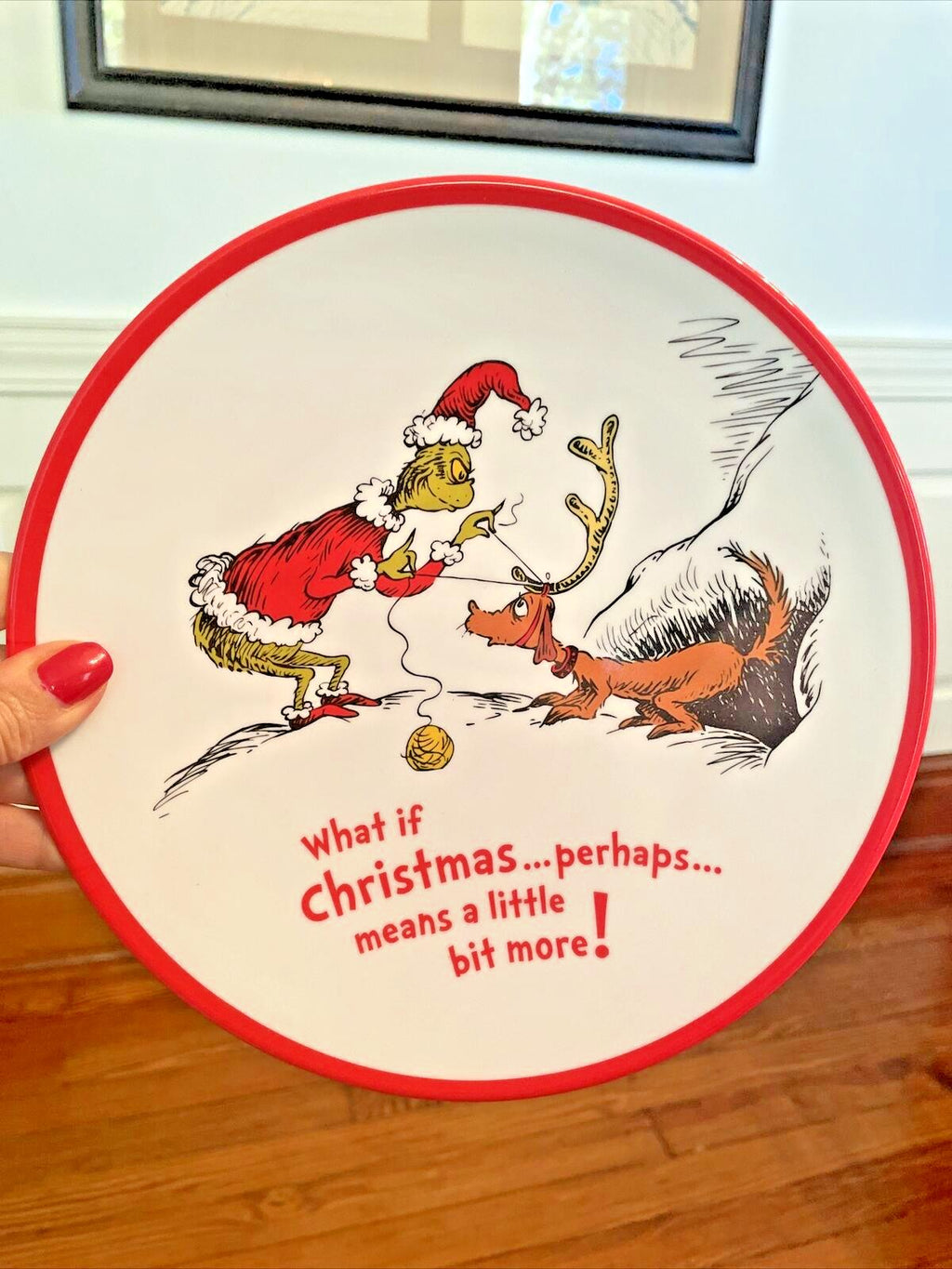 Pottery Barn GRINCH Seuss Disney holiday Christmas party dinner PLATE kid SET 4