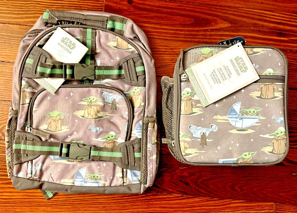 Pottery Barn school STAR WARS Disney BACKPACK +LUNCH Mandalorian Travel Bag ?? .