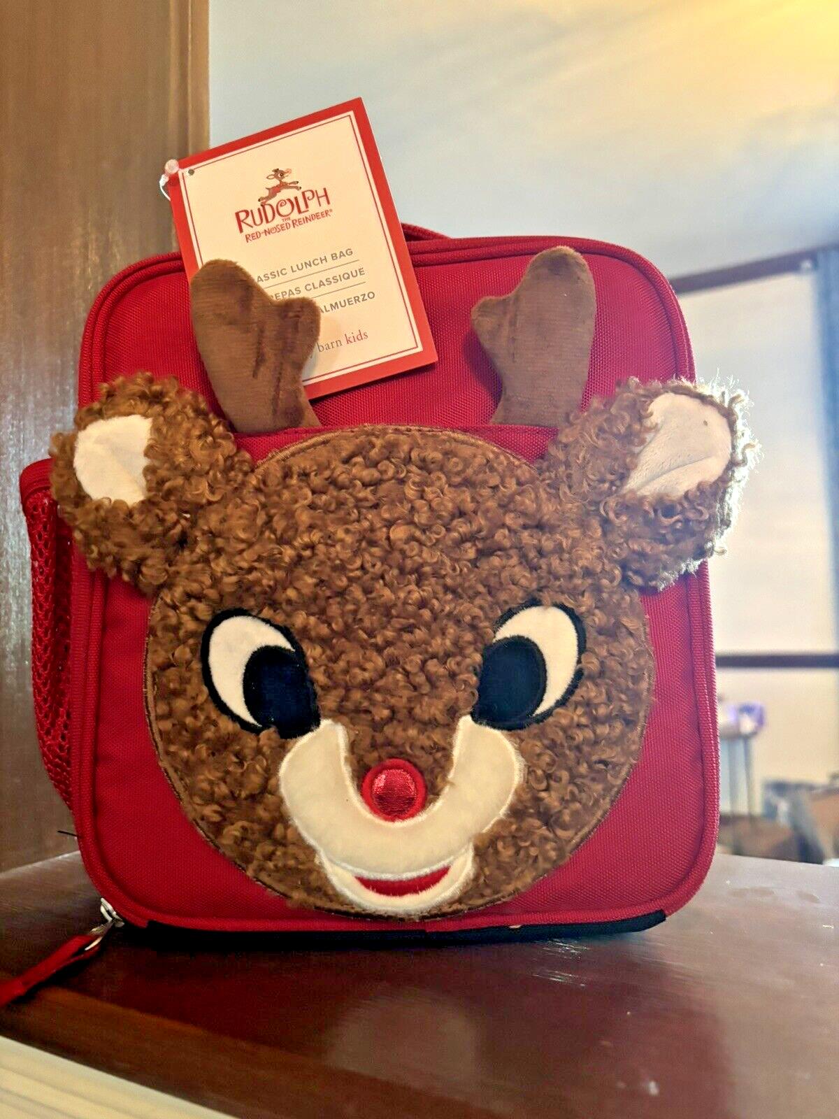 Pottery barn Christmas holiday RUDOLPH LUNCH BOX BAG space School gift Peanuts n