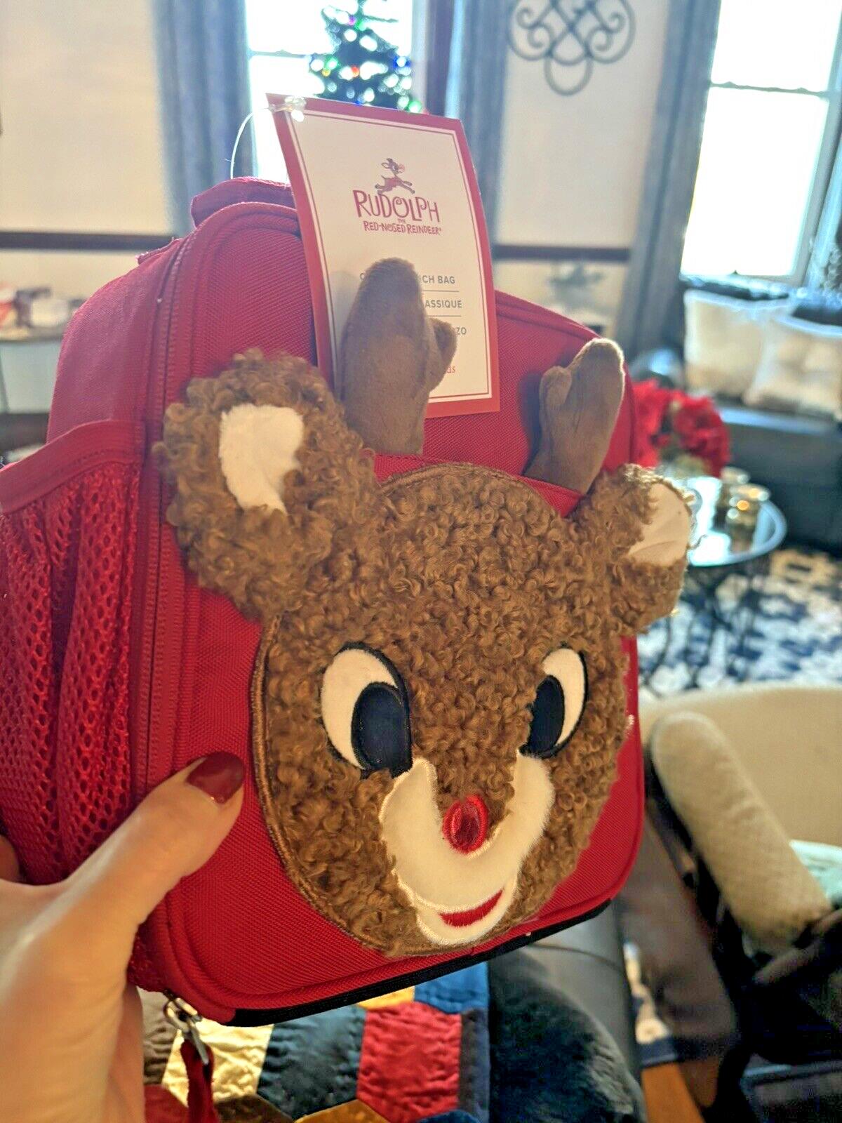 Pottery barn Christmas holiday RUDOLPH LUNCH BOX BAG space School gift Peanuts n