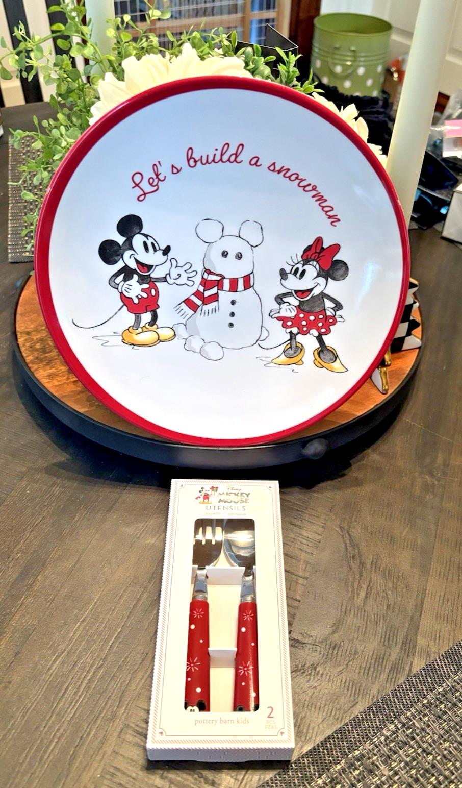Disney Mickey Mouse Pottery Barn Dinner Set PLATE School Christmas holiday party