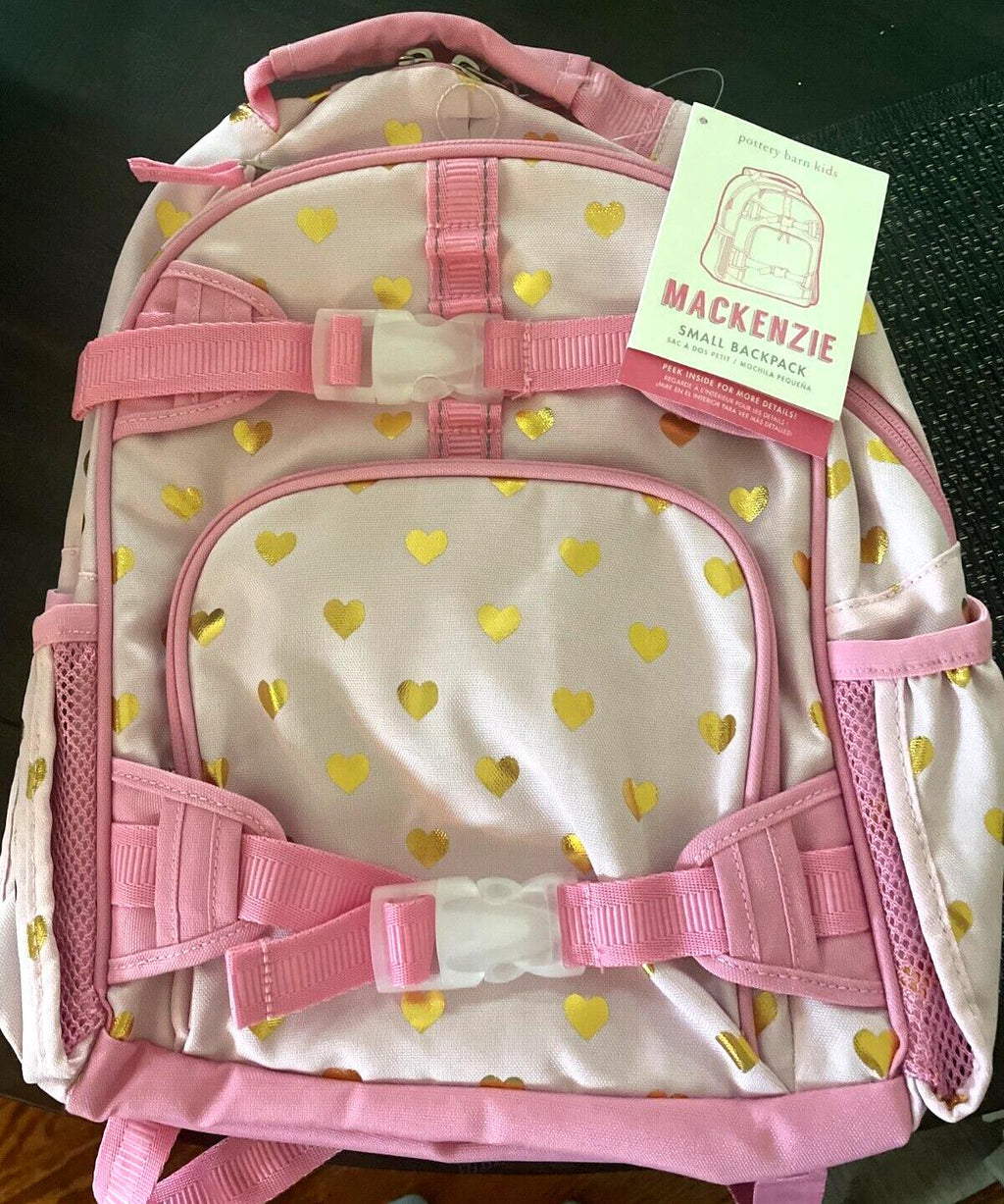 Pottery Barn school Disney Glitter BACKPACK +Lunch Heart Rainbow girl pink ?? 1