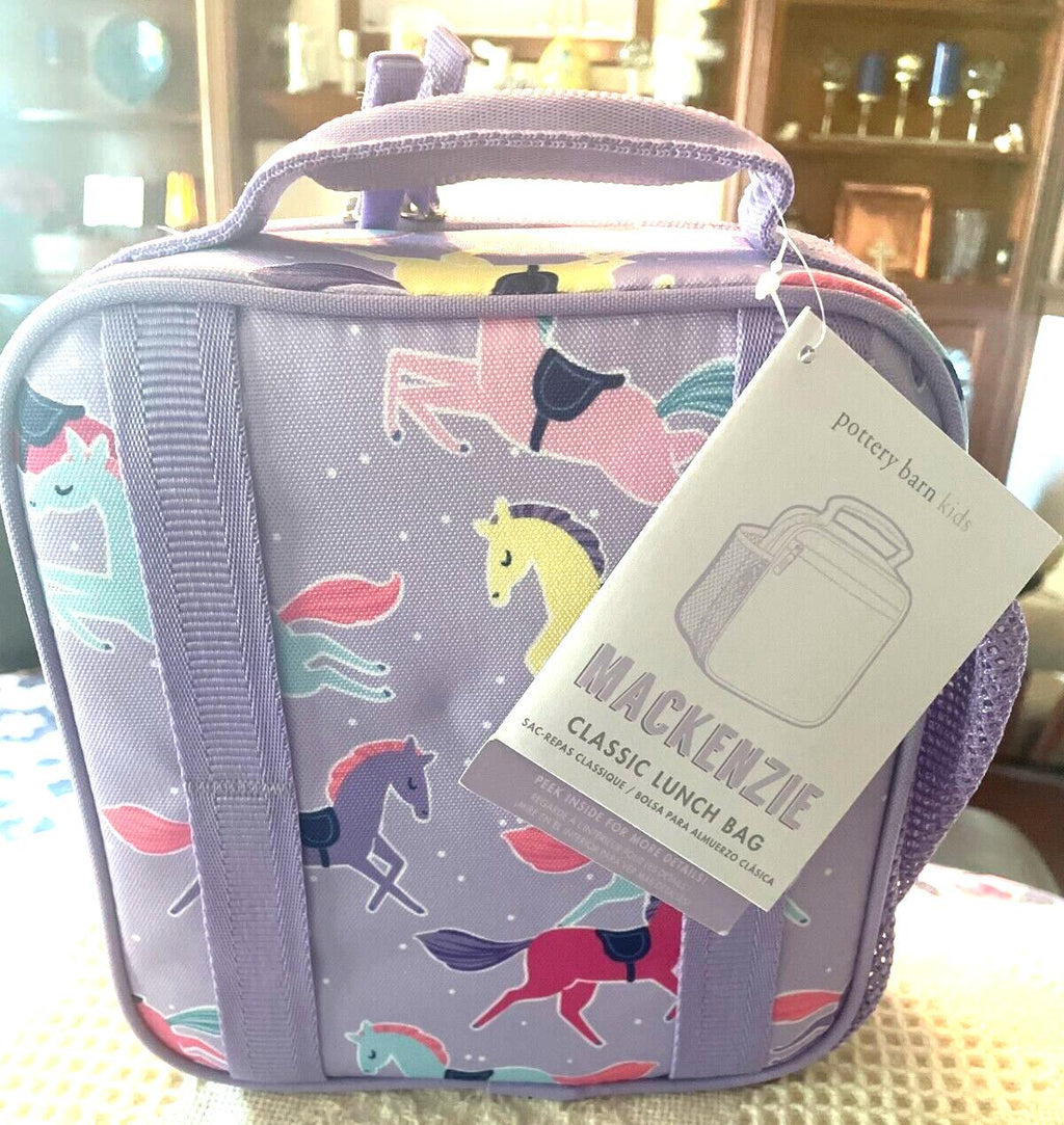 Pottery Barn school Disney Glitter BACKPACK +Lunch Heart Rainbow girl pink ?? 1