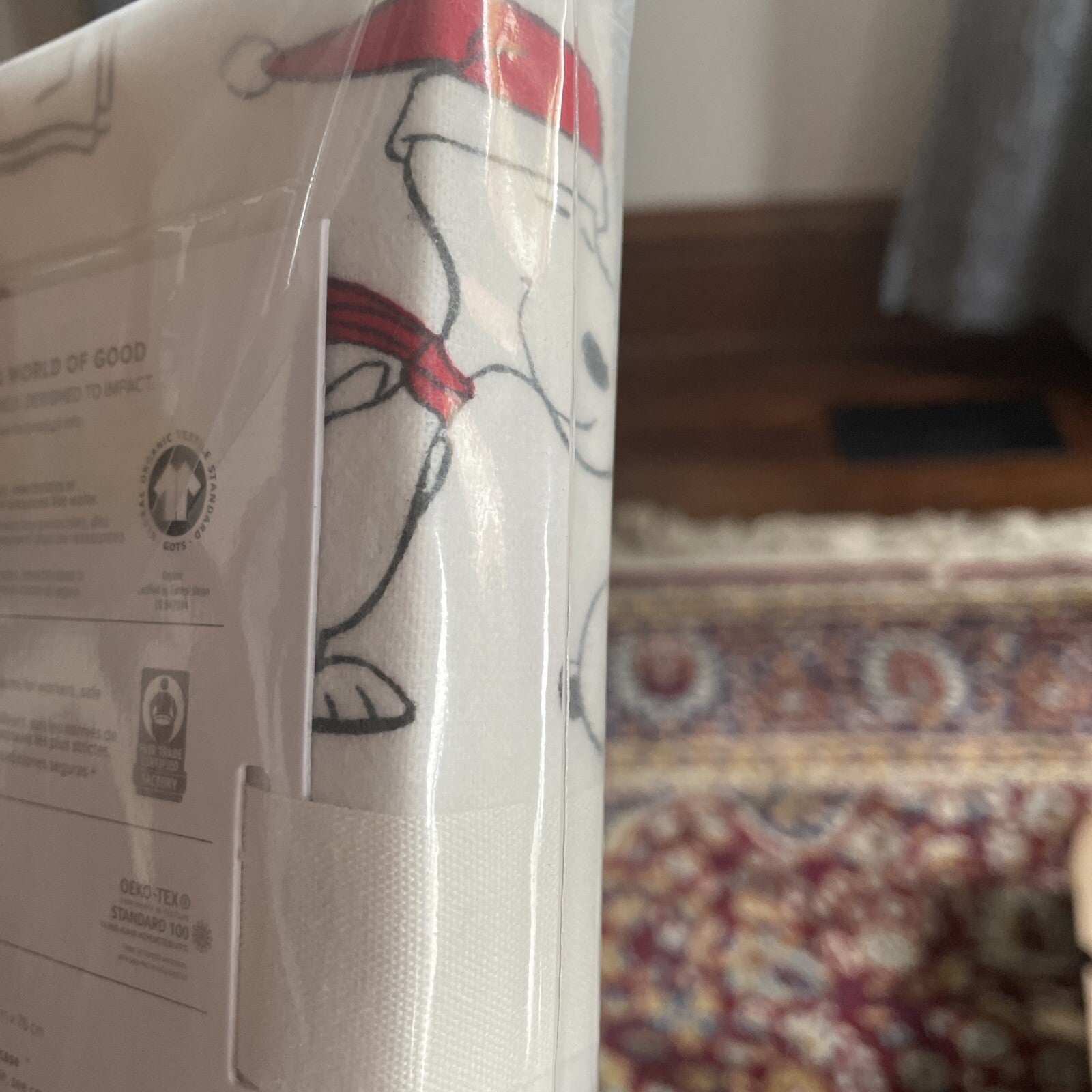 Pottery Barn Christmas Snoopy peanuts Holiday school kid party gift pillowcase h