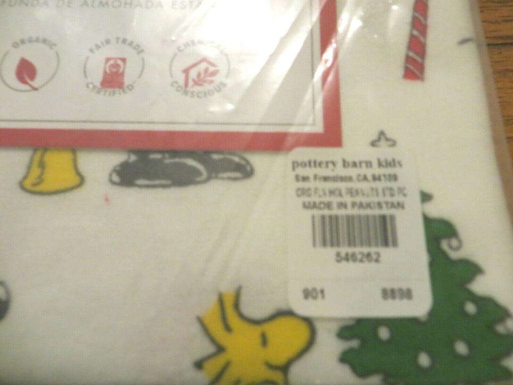 Pottery Barn Christmas Snoopy peanuts Holiday school kid party gift pillowcase h