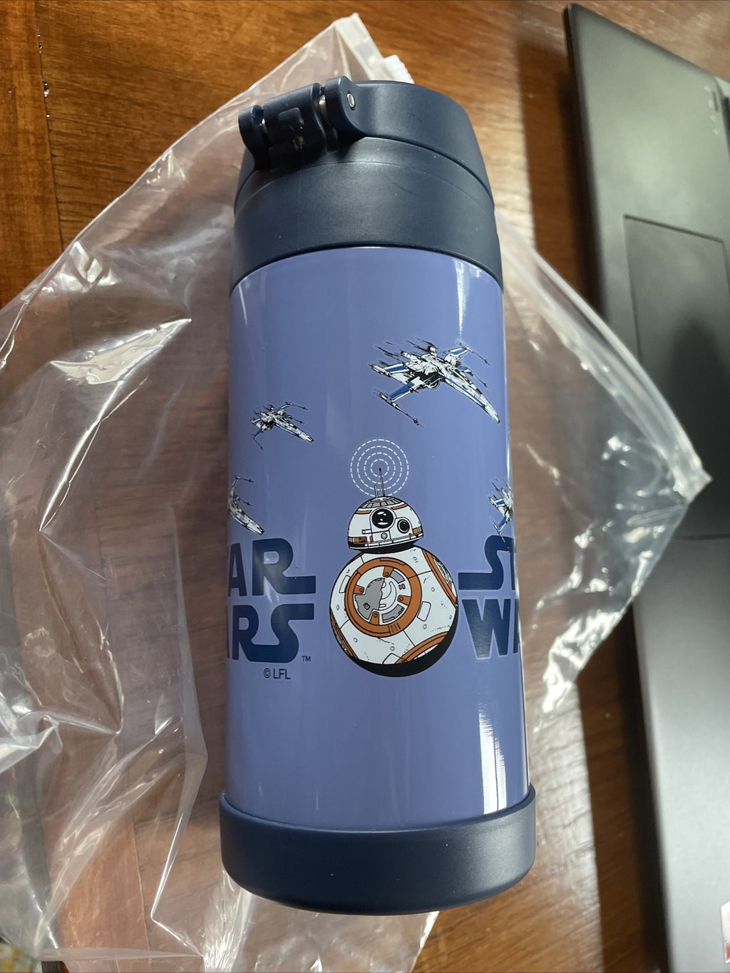 school Pottery barn Disney STAR WARS WATER BOTTLE Droid Jedi space mandalorian .